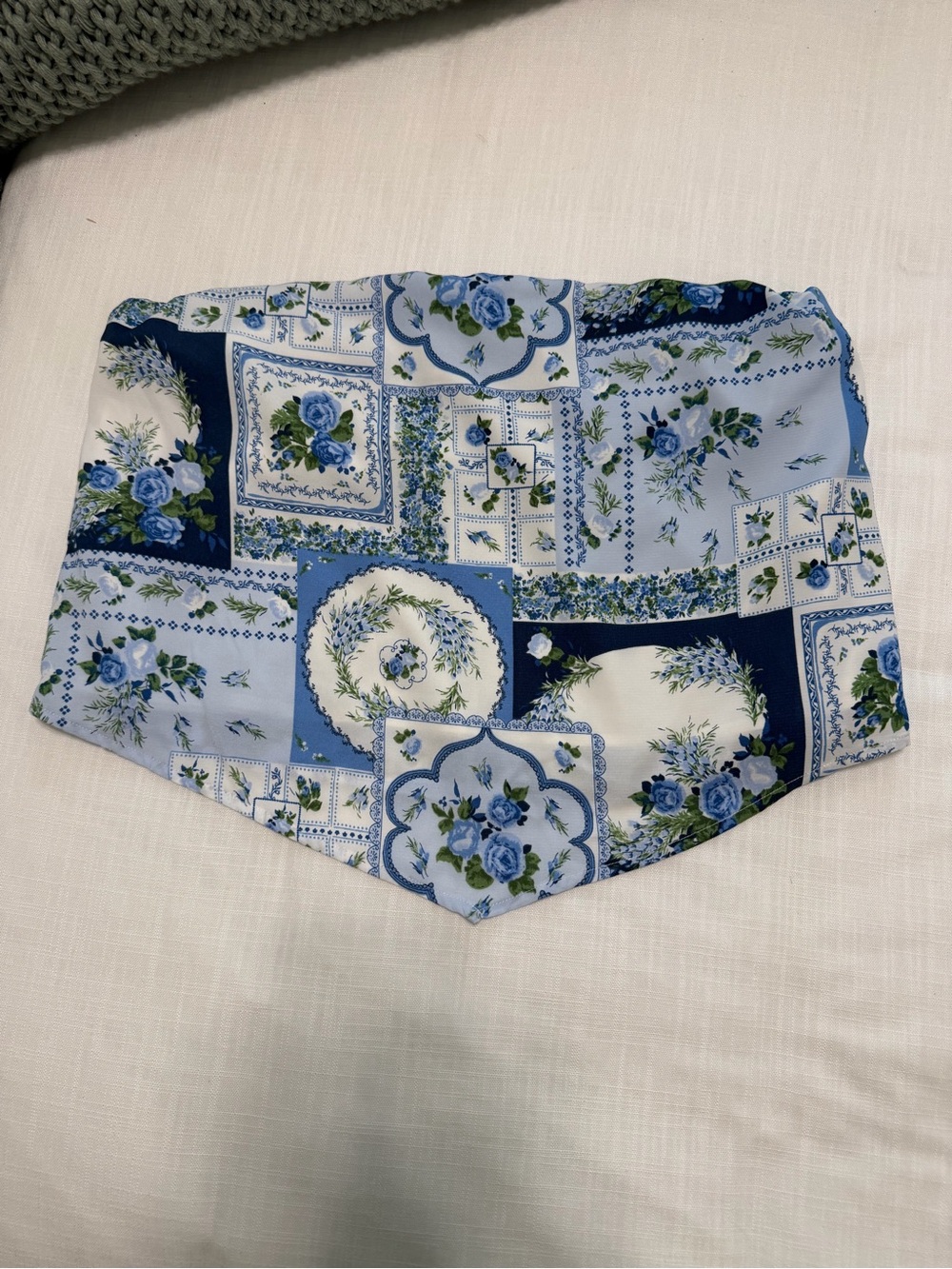 Abercrombie Blue Floral Patchwork Women’s Strapless Top